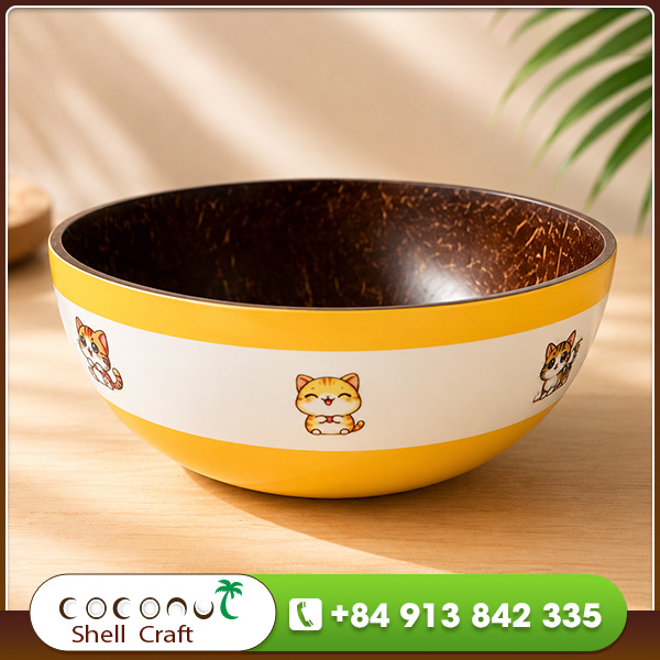 Lacquered coconut shell bowl SM017